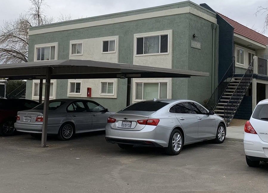Carport parking near building
